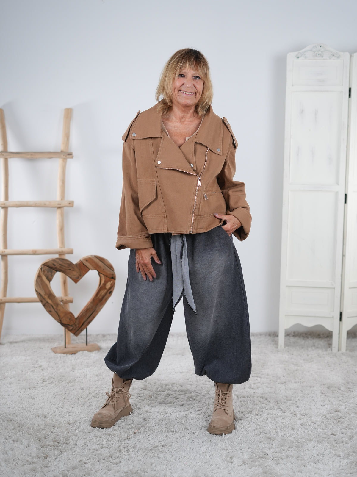 Jeans Jacke in lockerer Passform