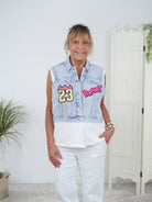 Jeans Weste mit auffälligen Patches