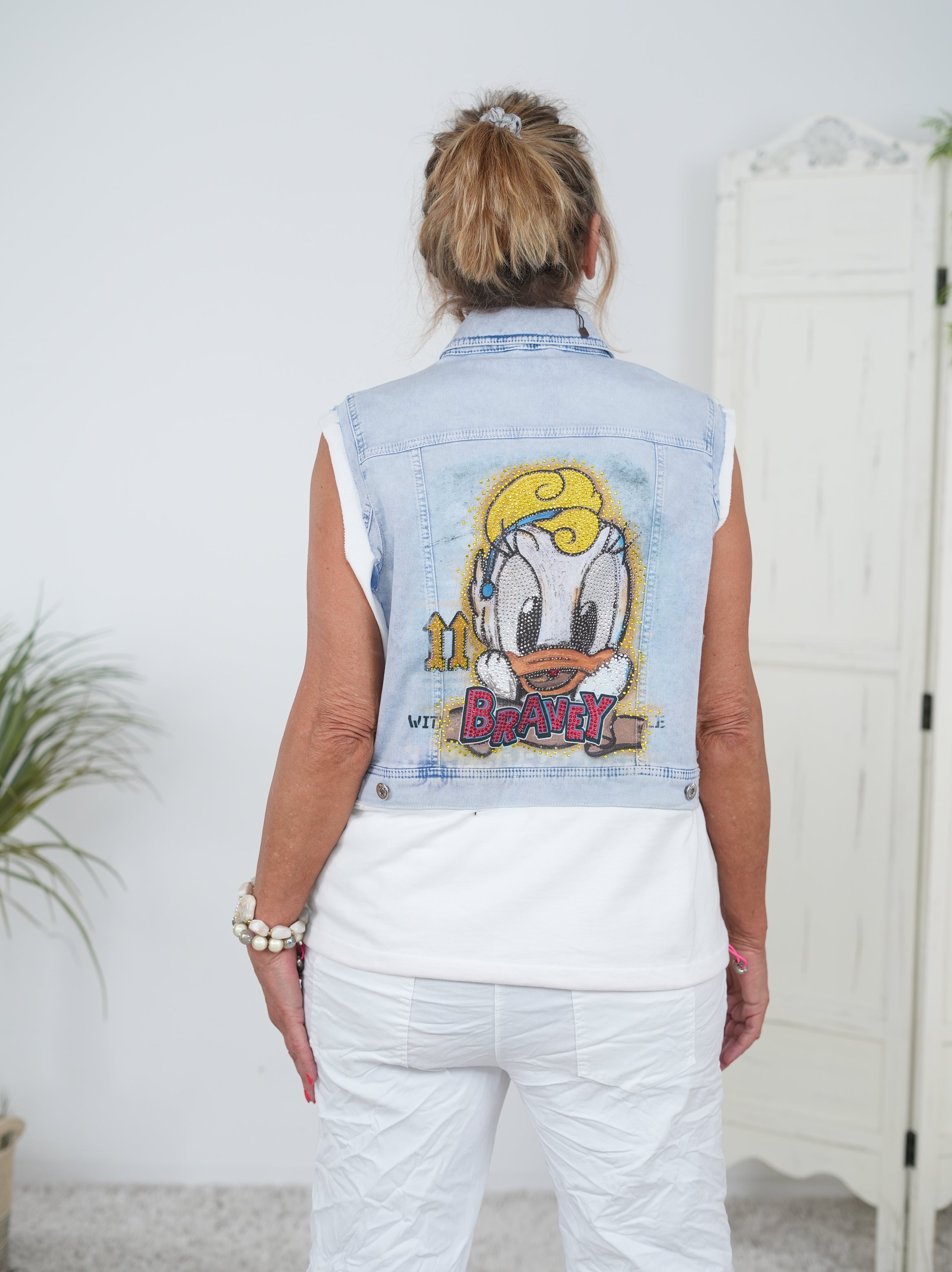 Jeans Weste mit auffälligen Patches