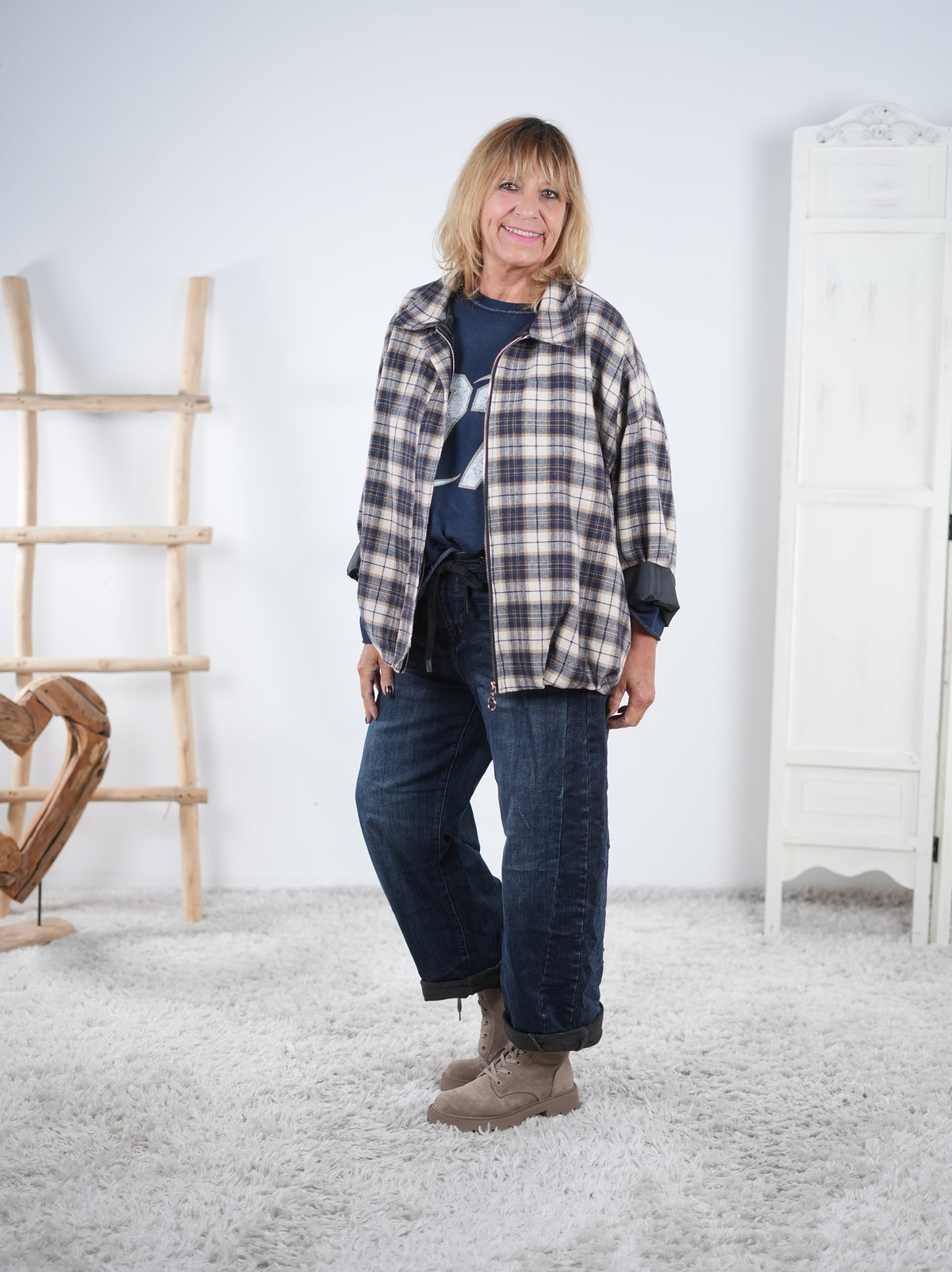 leichte Jacke im Flanell Stil, kariert