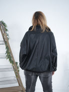 Kunstleder Jacke im Oversize Schnitt