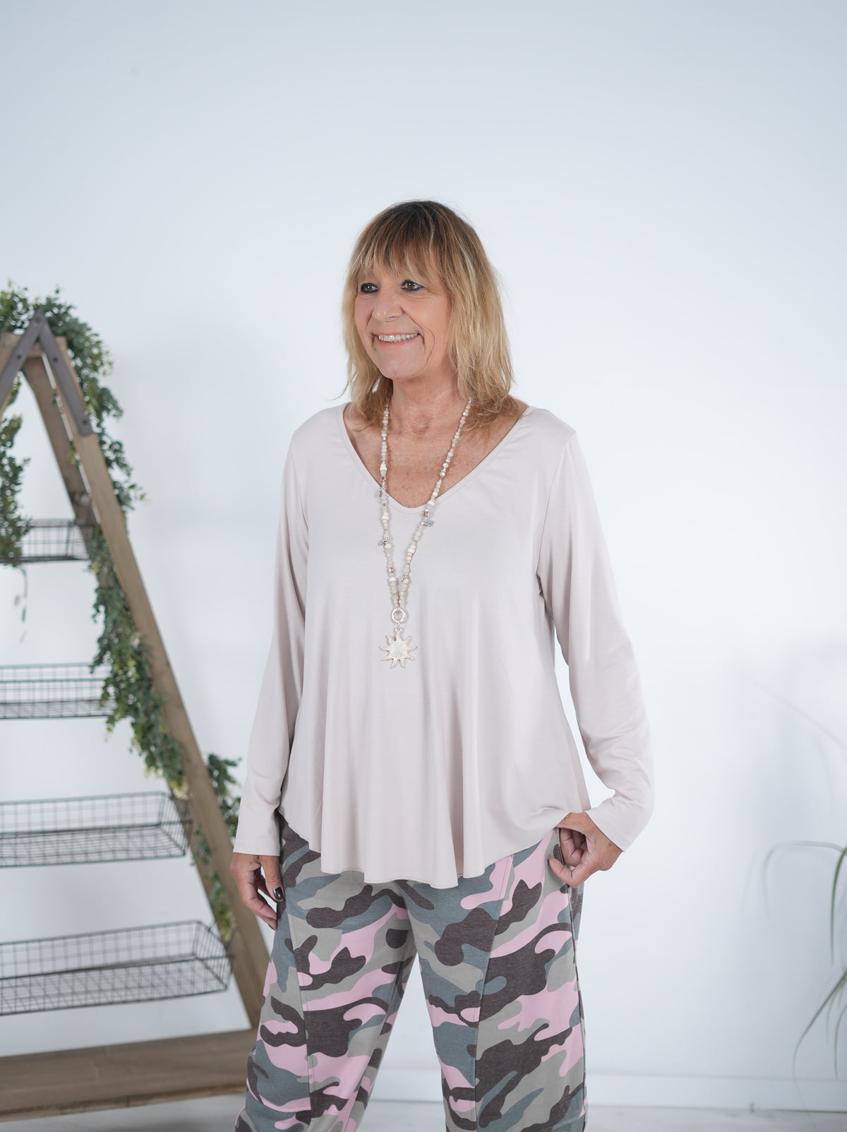 langarm Basic in A-Form Beige