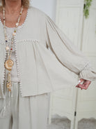 Leichte Musselin Bluse im Boho Style