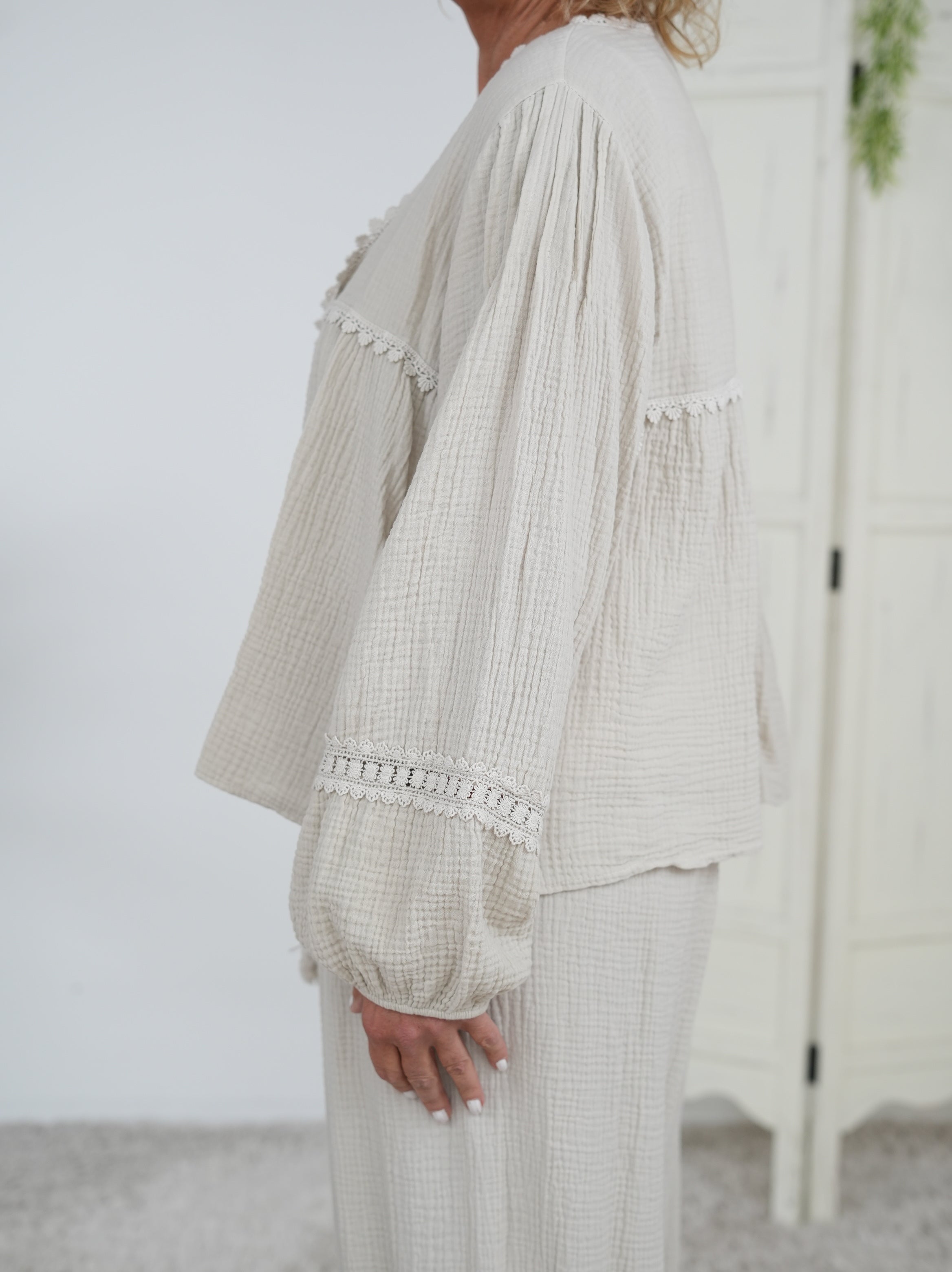 Leichte Musselin Bluse im Boho Style