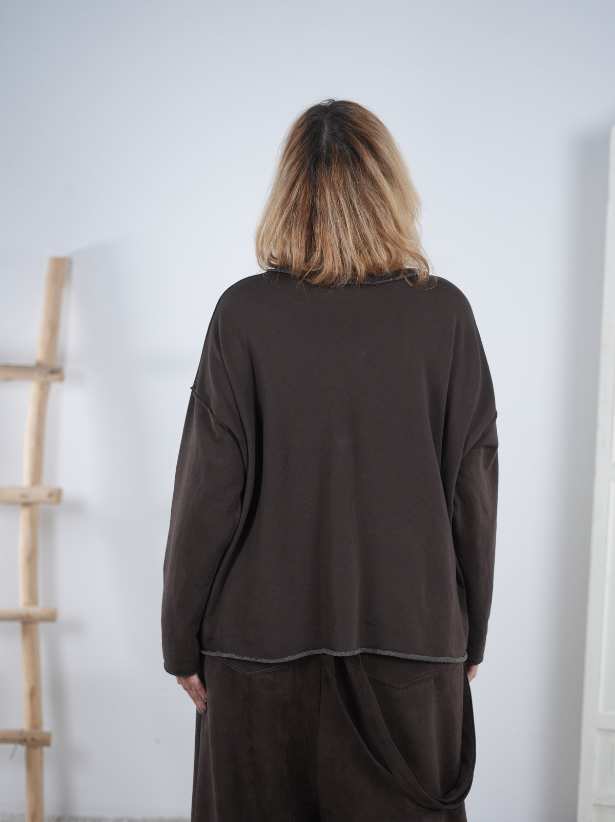 Leichtes Sweatshirt mit überschnittenem Arm und Print
