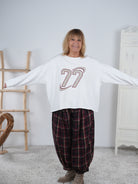 Leichtes Sweatshirt mit überschnittenem Arm und Print