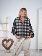 lockere Jacke im Flanell Hemd Design