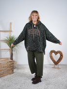 oversize Hoody im Leo Look mit "inspired" Schriftzug