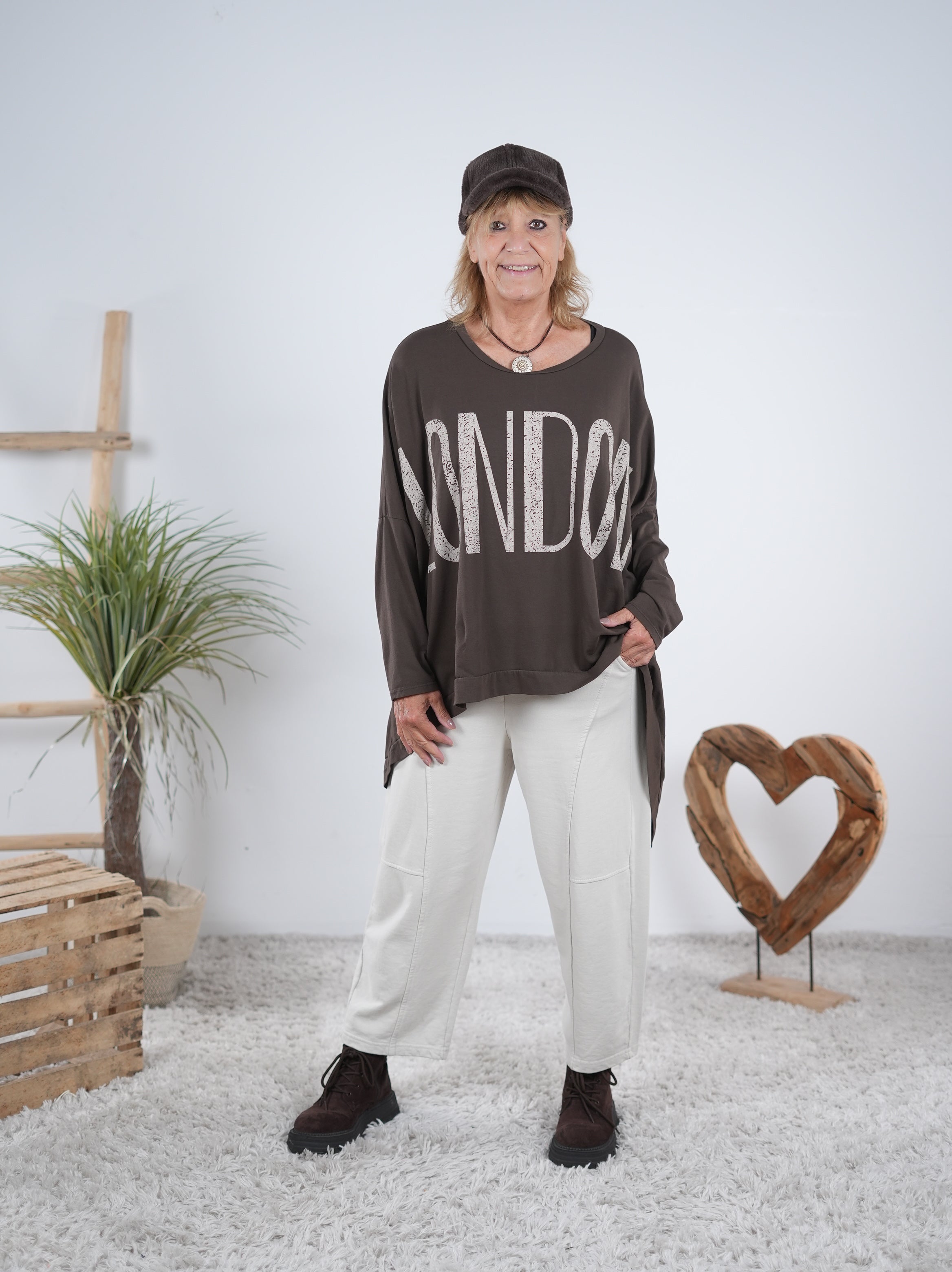 oversize Shirt mit "London" Schriftzug