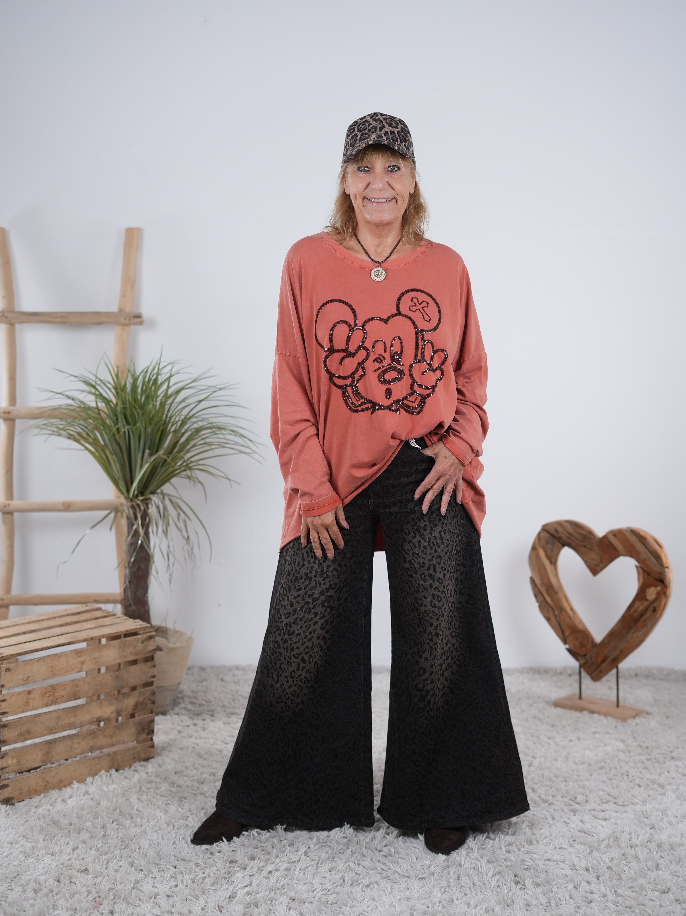 oversize Shirt mit süßem Motiv