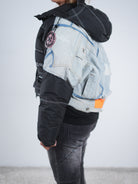 Oversize Steppjacke mit Jeans Elementen