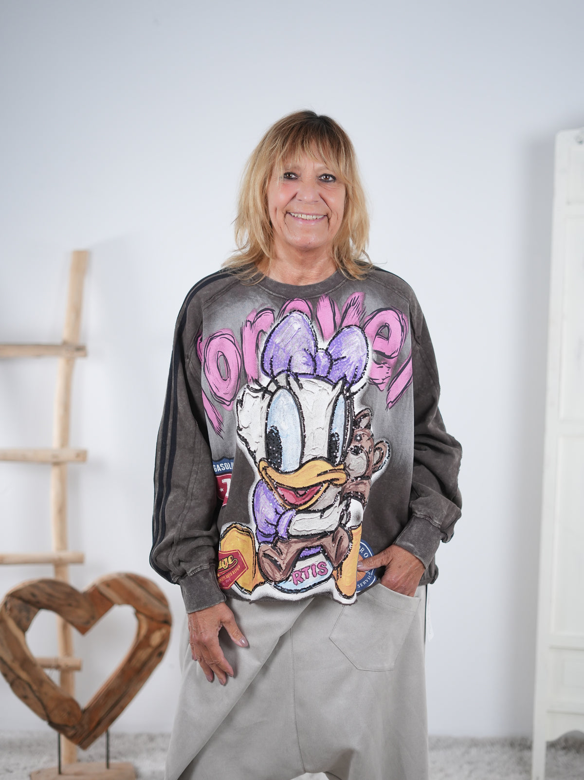 oversize Sweaty mit buntem Print