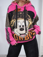 pinker Hoody mit großem Motiv und Pailletten Details