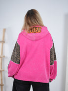 pinker Hoody mit großem Motiv und Pailletten Details