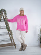 sportliches Sweatshirt mit Ärmelbündchen Rosa