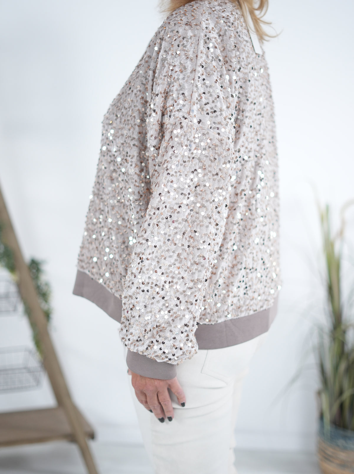 Süße Sweatshirt-Jacke mit Pailletten