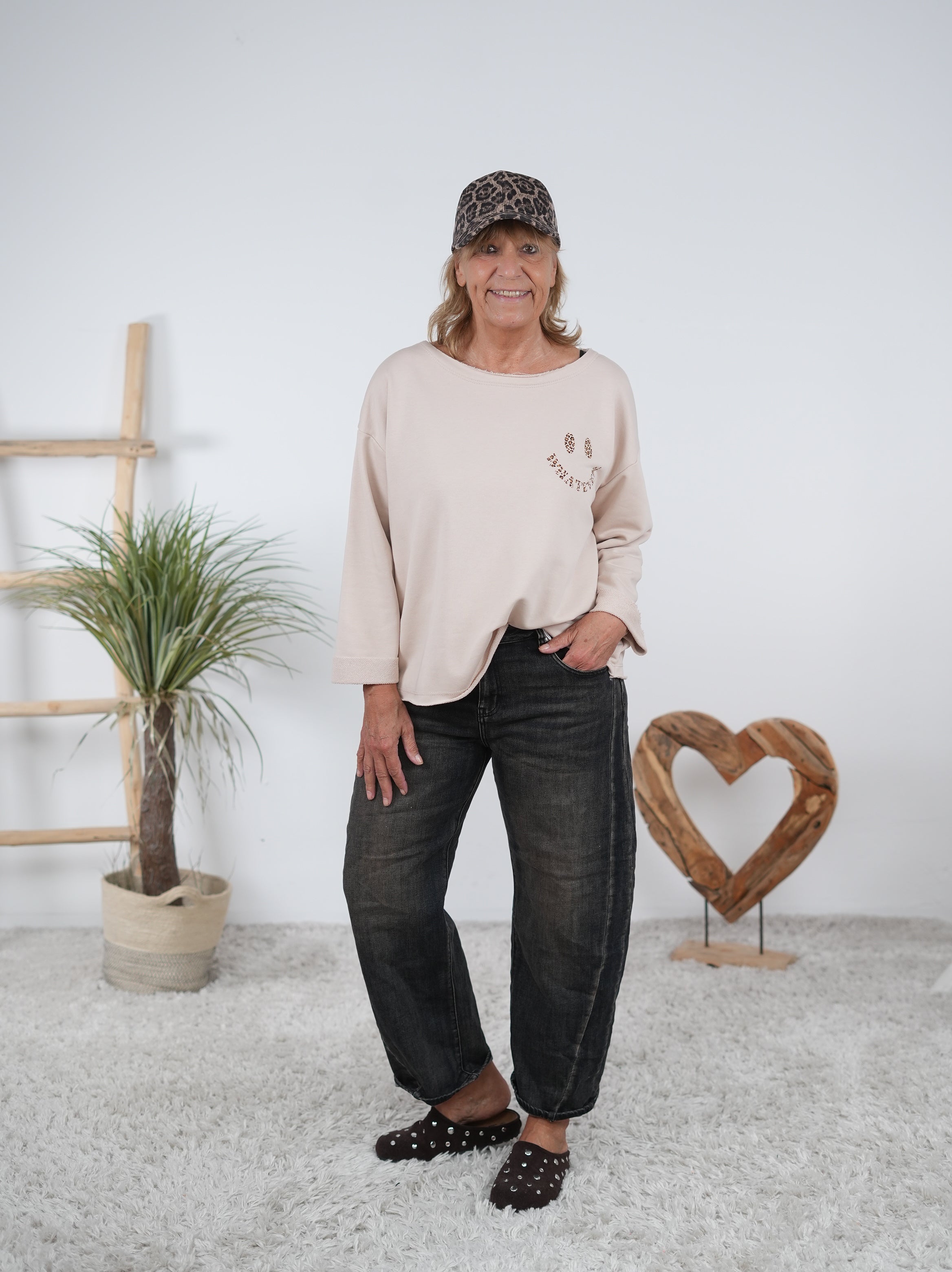 Süßes Sweaty mit Smiley Print