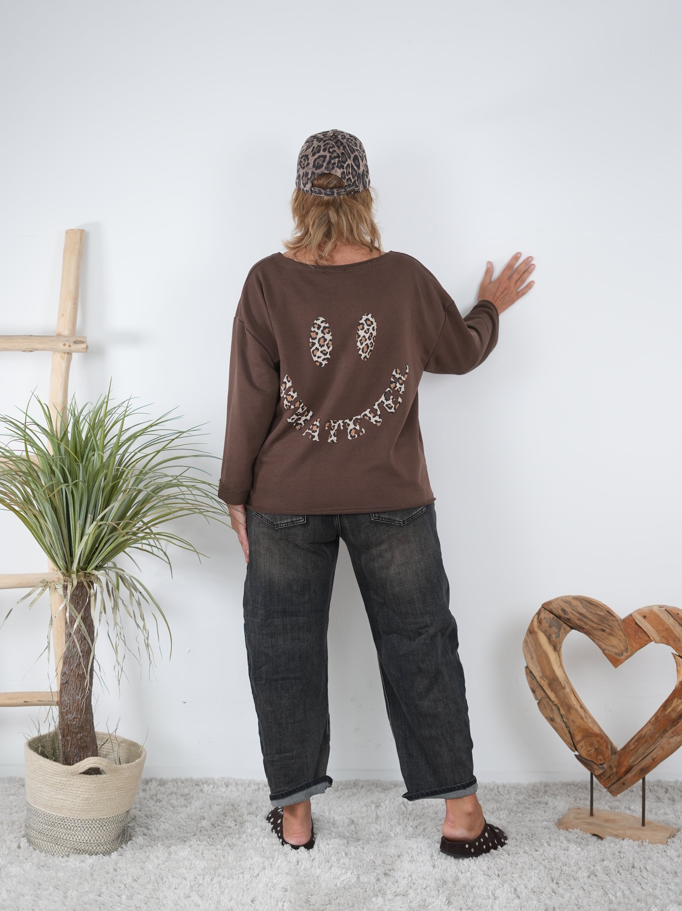 Süßes Sweaty mit Smiley Print Schoko