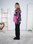 Sweatshirt Jacke mit Hingucker Motiven, pink