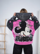 Sweatshirt Jacke mit Hingucker Motiven, pink