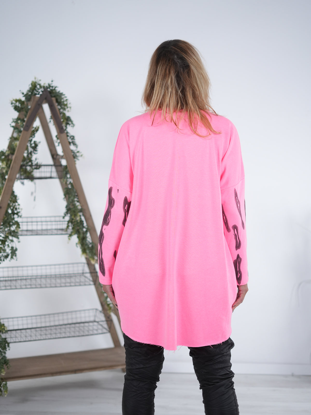 Vokuhila Sweaty mit großem Print und Rundhalsausschnitt