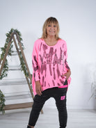 Vokuhila Sweaty mit großem Print und Rundhalsausschnitt