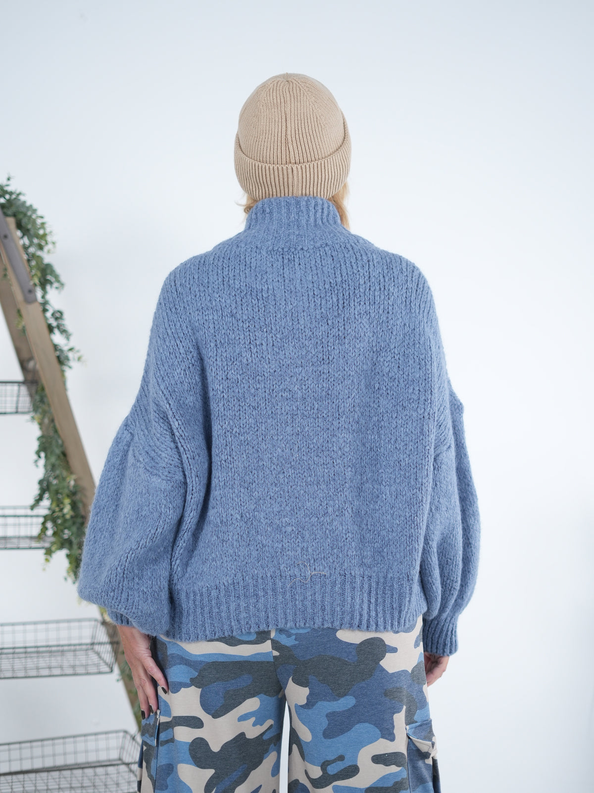 Weicher Strickpulli mit Reißverschluss