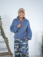 Weicher Strickpulli mit Reißverschluss