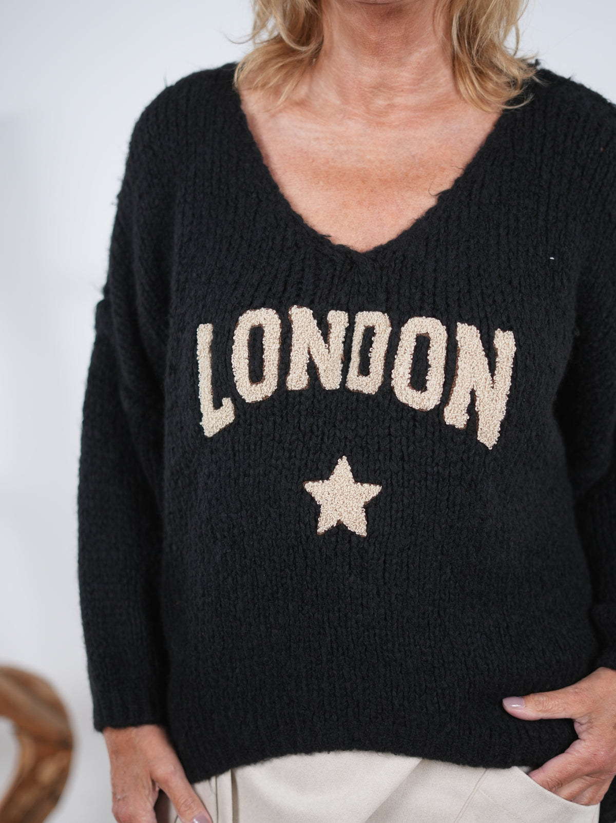 weicher Strickpulli mit überschnittenem Arm