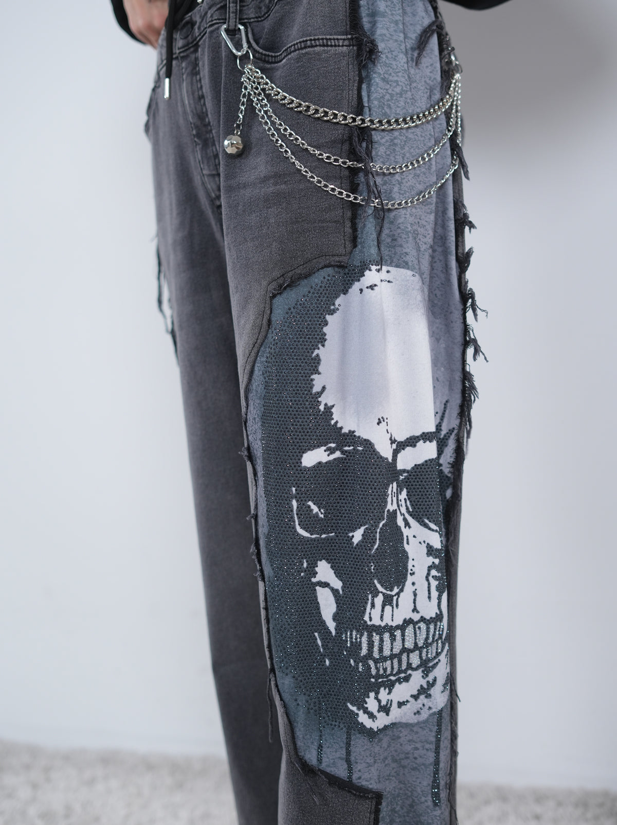 Wide Leg Hingucker Pants mit Skull Motiv