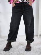 Wide Leg Jeans mit Kordelzug im Bündchen